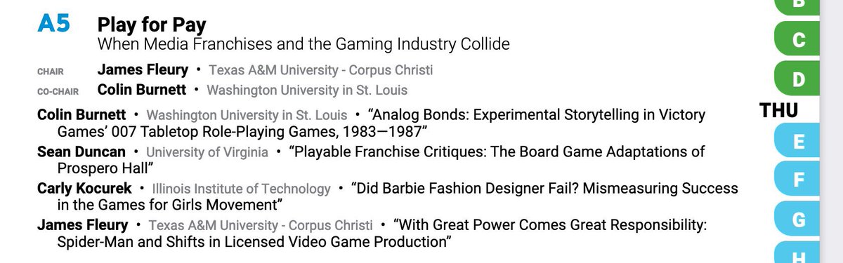 Next Wednesday—first day, first session of #SCMS! Join <a href="/TheJimFleury/">James Fleury</a>, <a href="/sparklebliss/">Carly Kocurek, PhD</a>, <a href="/playcult/">Sean Duncan</a> &amp; me for an all-games panel! Barbie, Bond, Spider-Man, Monsters &amp; so much more! #SCMS2023