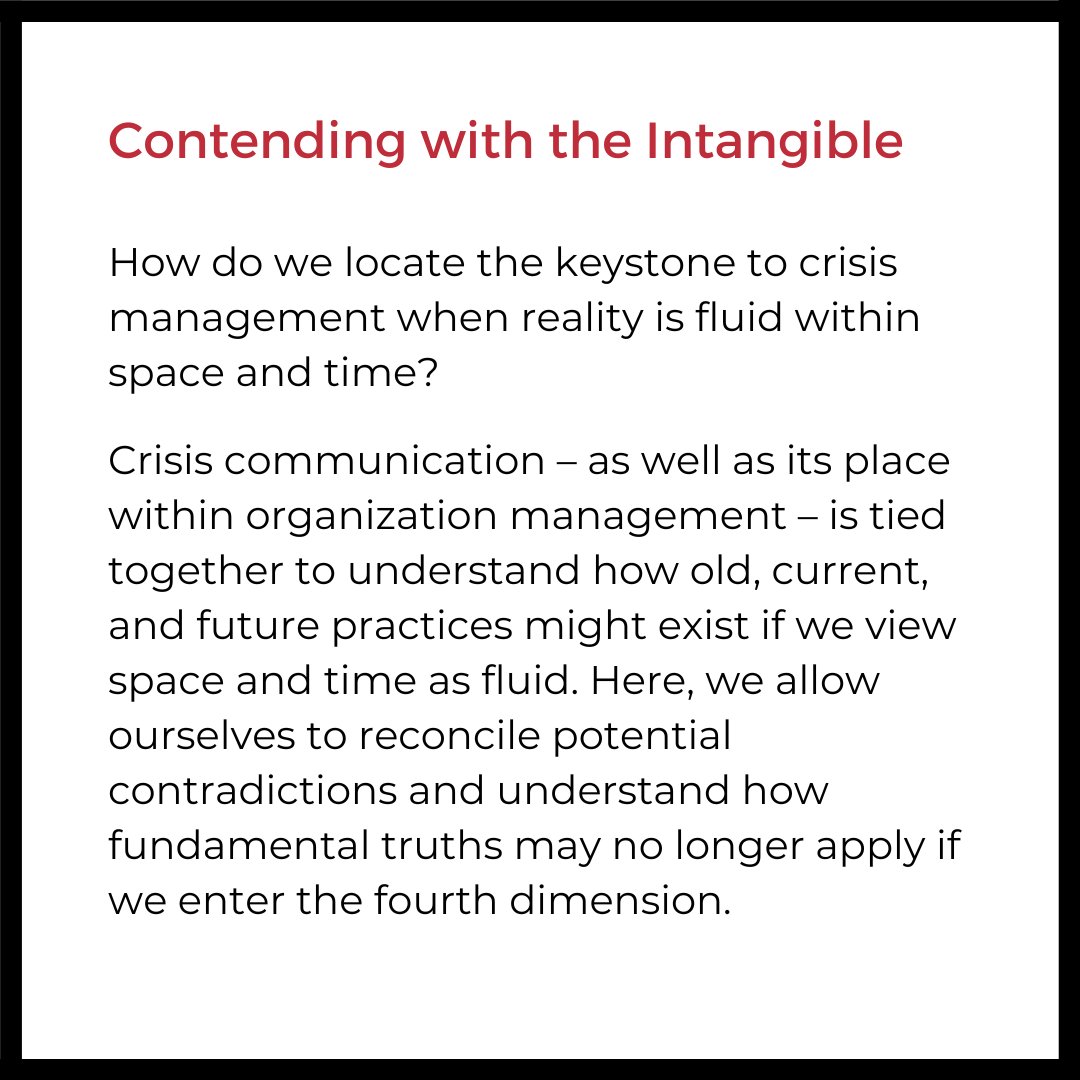For this week’s“Keystone” sneak peek, we are highlighting session 4: “Contending with the Intangible.” discusses how the perception of space and time gets increasingly fluid in crisis communication and how organizations can be prepared for future managing crises.