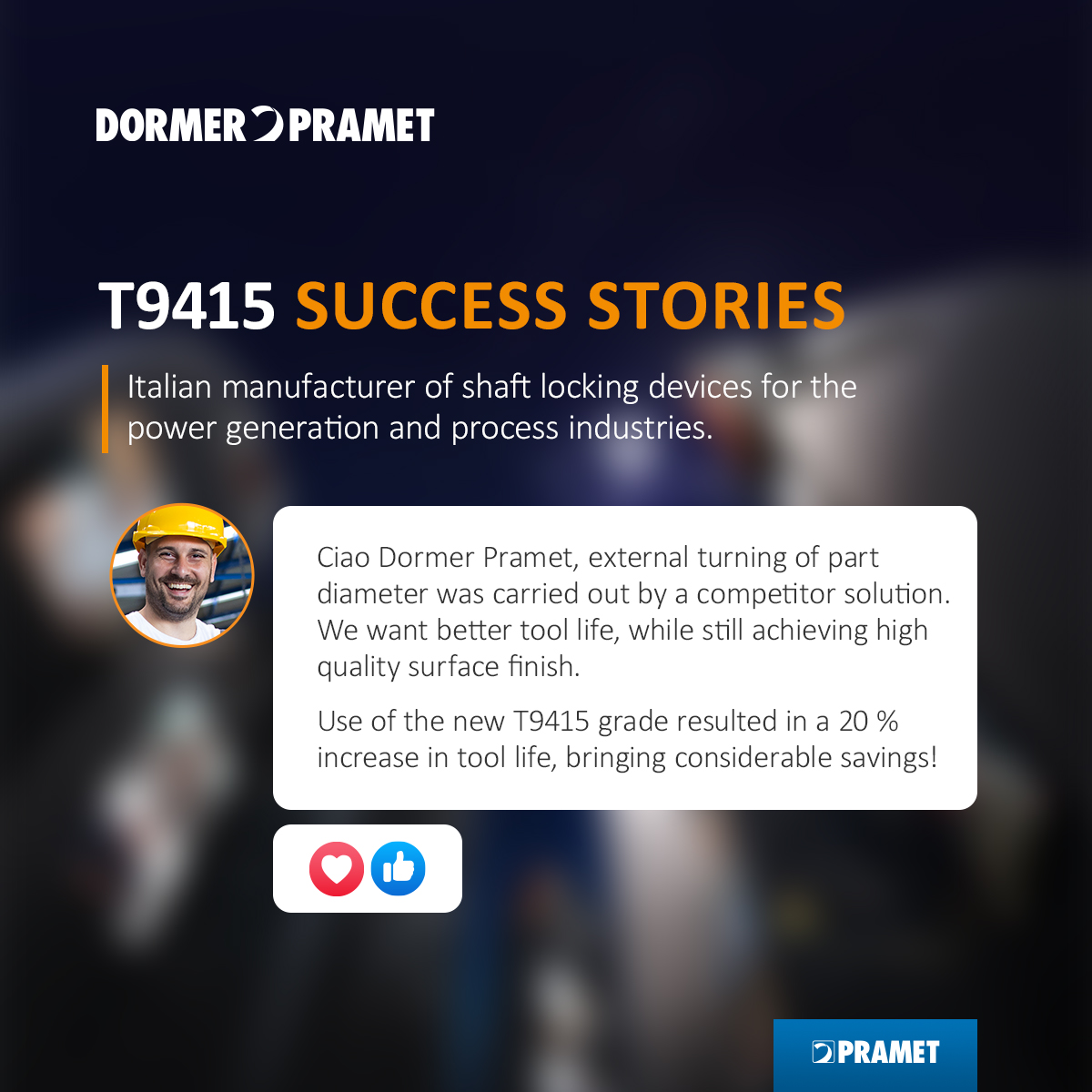 DormerPramet's tweet photo. Our customers have spoken! The new Pramet T9415 lasted 20% longer resulting in savings in time and money. Find out more at our website: https://t.co/rz9zwSoiYc
#newtools #machining #pramet #T9415 #turning #steelturning #PowerofSimplicity https://t.co/fQ3gmxly9M