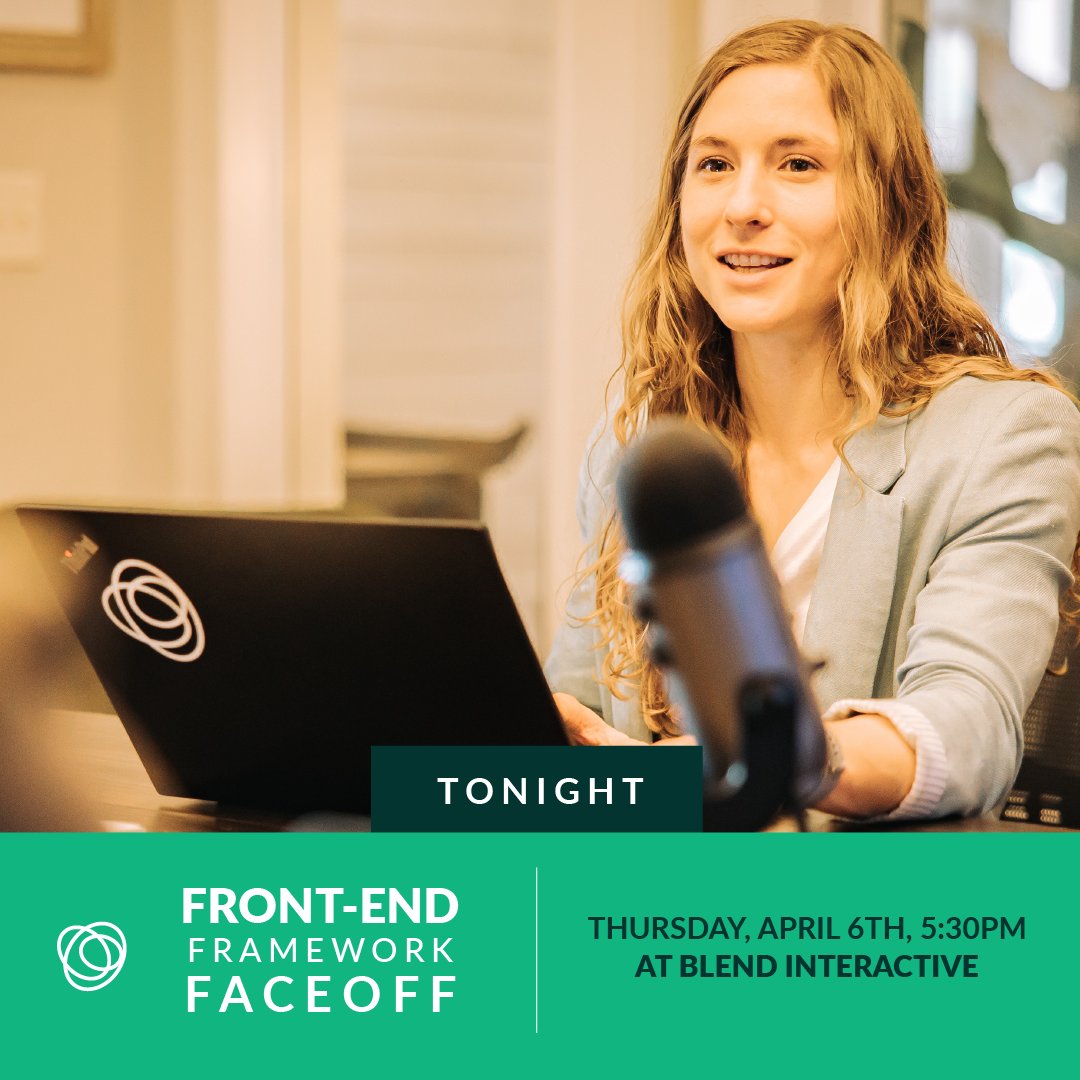 blendtweets's tweet photo. 🚨 🔊 🔔 ⏰ Queue the alarms, bells, &amp; whistles ... today's the day for developer meetup, Frontend Framework Faceoff!   There's still time to sign up: https://t.co/wtC5PGbJgq   We hope to see you from 5:30 - 7:30 pm CT at Blend's downtown office! https://t.co/PIsZoRl6Bn
