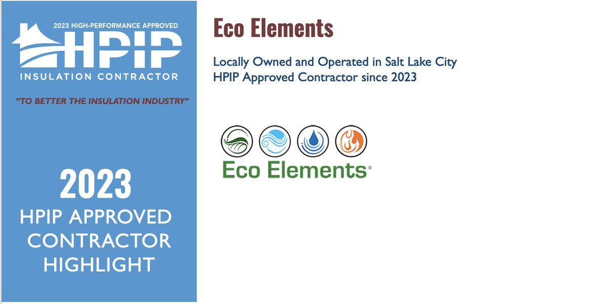 HPIPros's tweet photo. This week's Certified Contractor highlight goes to Eco Elements for their HPIP renewal! Eco Elements is full of dedicated and experienced healthy home professionals in Salt Lake City! Please visit for more info https://t.co/MvlFIVAf8r https://t.co/C8UACjeYm0