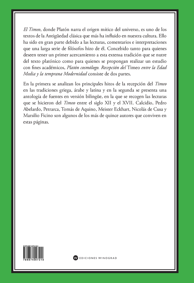 EdWinograd's tweet photo. En nuestras manos, "Platón cosmólogo. Recepción del Timeo entre la Edad Media y la Temprana Modernidad".
Precio de preventa con 20% de descuento: 6.000 pesos argentinos. (Escríbanos por mensaje directo.)
¡Casi me quedo sin lugar para decir lo orgullosos que estamos! 🌟❤ https://t.co/Gc71TjggwT