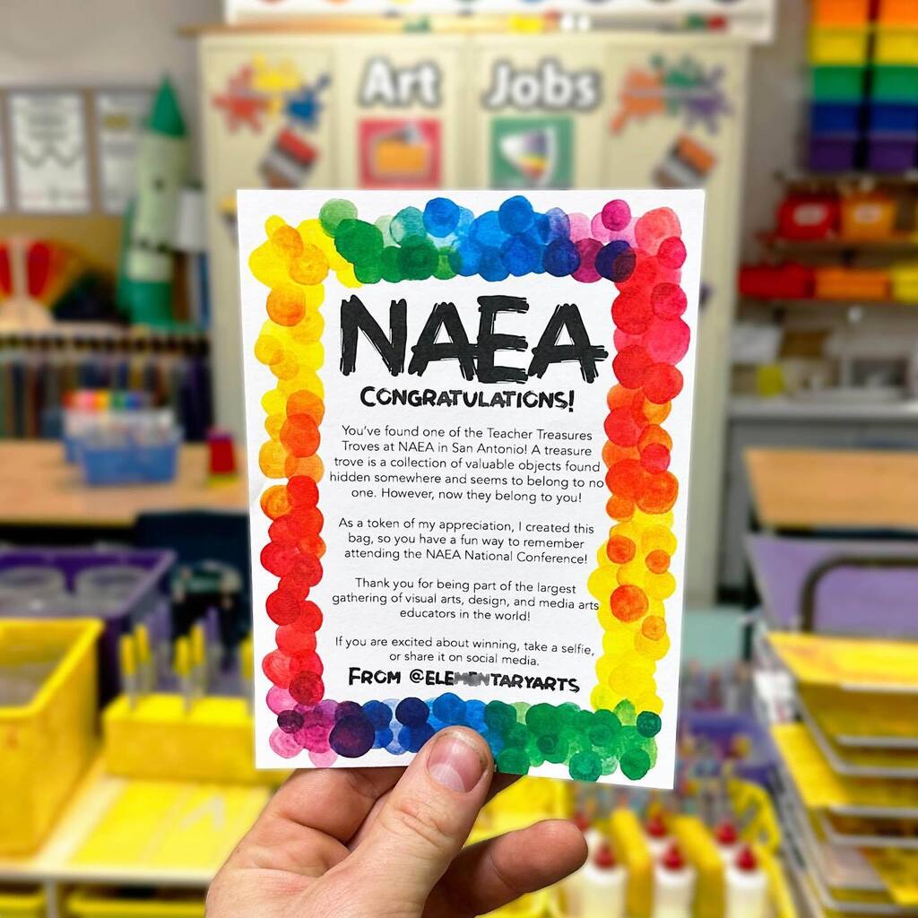 Elementaryarts's tweet photo. Get ready to explore the city, solve clues, and discover hidden treasures at NAEA in San Antonio next week! It's the perfect way to add some fun and excitement to your conference experience! 🎉 Stay tuned for more details on how to participate in the scavenger hunt. We can't … https://t.co/9MQGdb95MZ
