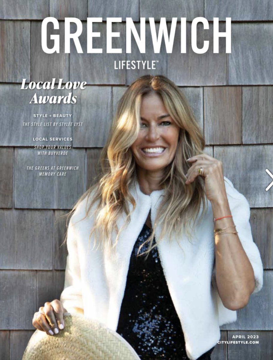 Kelly Bensimon on the cover of Greenwich Lifestyle magazine wearing <a href="/pologeorgis/">POLOGEORGIS</a> #EnvilleByKKB #KellyBensimon <a href="/lifestylepubs/">Lifestyle Publications</a>