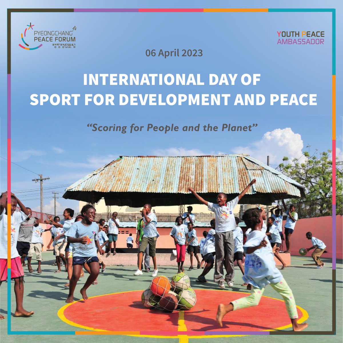 🕊️🌏
Today is the International Day of #sport for Development and #Peace. 

It presents an opportunity to recognize the positive role sport and physical activity play in communities and in people’s lives across the globe. This year's theme is “Scoring for People and the Planet”.