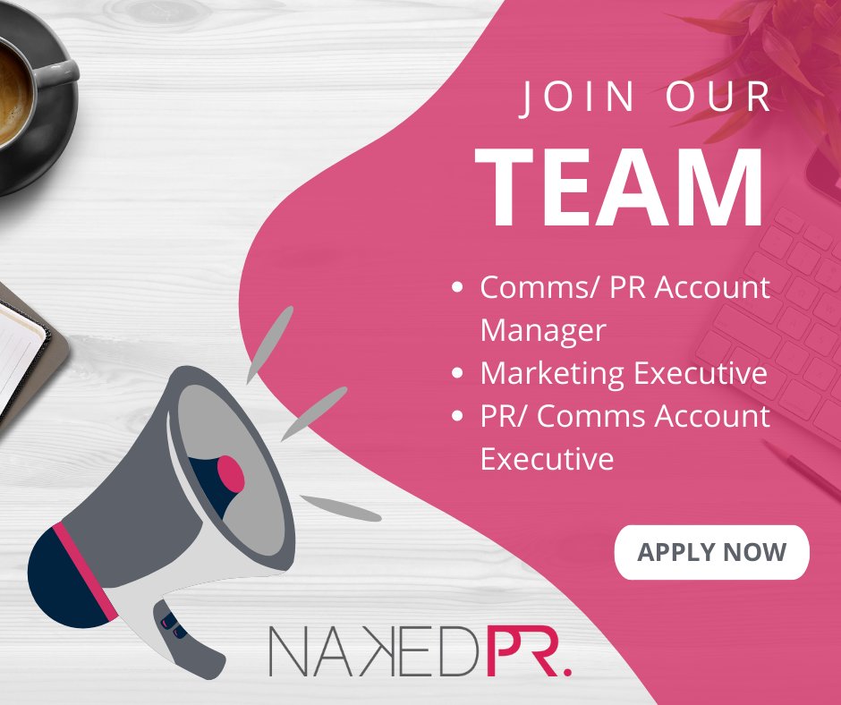 **WE ARE HIRING**

We are recruiting for a range of roles, including: 
•Comms/ PR Account Manager
•Marketing Executive
•PR/ Comms Account Executive

If you’re looking for a new challenge, then click the link below to apply! 

indeedhi.re/3KAOwR0.

#PR #PRJobsNI #JobsNI