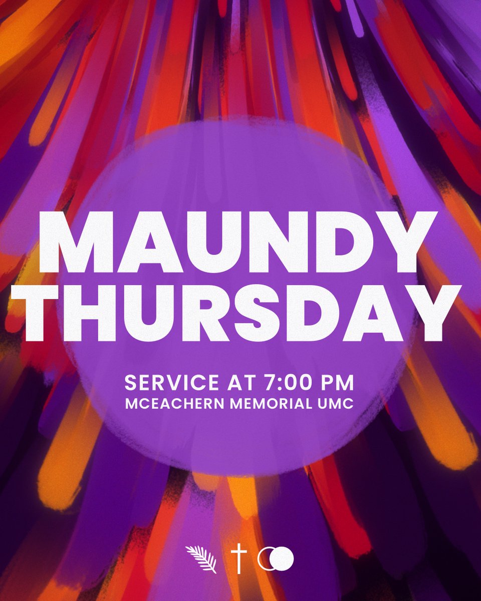 Maundy Thursday – April 6
7:00 PM in the Sanctuary

A Traditional Celebration of Maundy Thursday remembering the Last Supper including the celebration of Holy Communion.