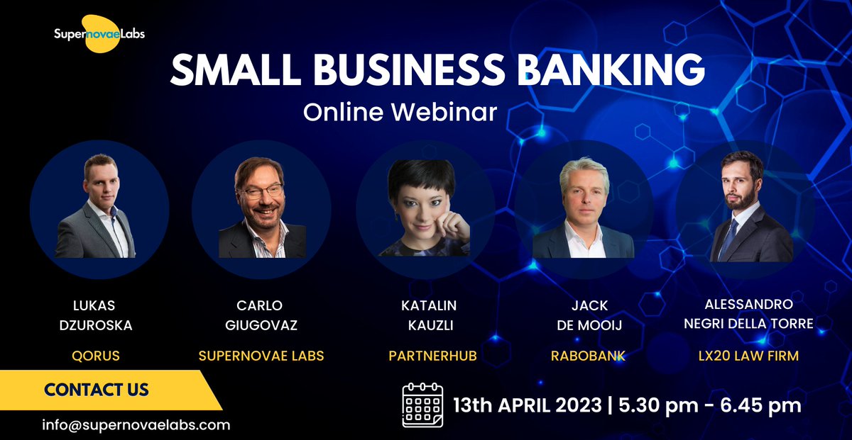 ⌛️🚀 -7 days to our #webinar focusing on small business banking!

🗓 Thursday 13 April, 5:30 pm

⬇️ The complete agenda ⬇️
linkedin.com/events/smallbu…

#pmi #sme #smallbusiness #banking #finance