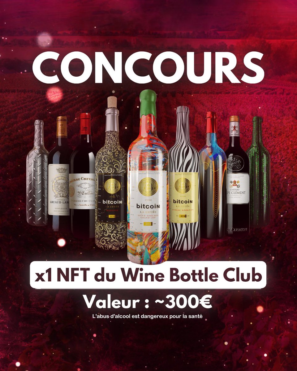 0x3dgar | Crypto Mafia (@0x3dgar) on Twitter photo 🎁 CONCOURS 🎁
🍇 x1 NFT d'une valeur de ~350€ à gagner en #collaboration avec le WBC, qui vous permettra de faire partie du club et d'être WL pour le prochain drop d'InterCellar !
Pour participer :
👉 Follow <a href="/WineBottleClub/">Wine Bottle Club</a> & <a href="/InterCellar_/">InterCellar</a>
👉 RT & Like
⏱ TAS dans 48h ! 🎁 CONCOURS 🎁
🍇 x1 NFT d'une valeur de ~350€ à gagner en #collaboration avec le WBC, qui vous permettra de faire partie du club et d'être WL pour le prochain drop d'InterCellar !
Pour participer :
👉 Follow <a href="/WineBottleClub/">Wine Bottle Club</a> & <a href="/InterCellar_/">InterCellar</a>
👉 RT & Like
⏱ TAS dans 48h !