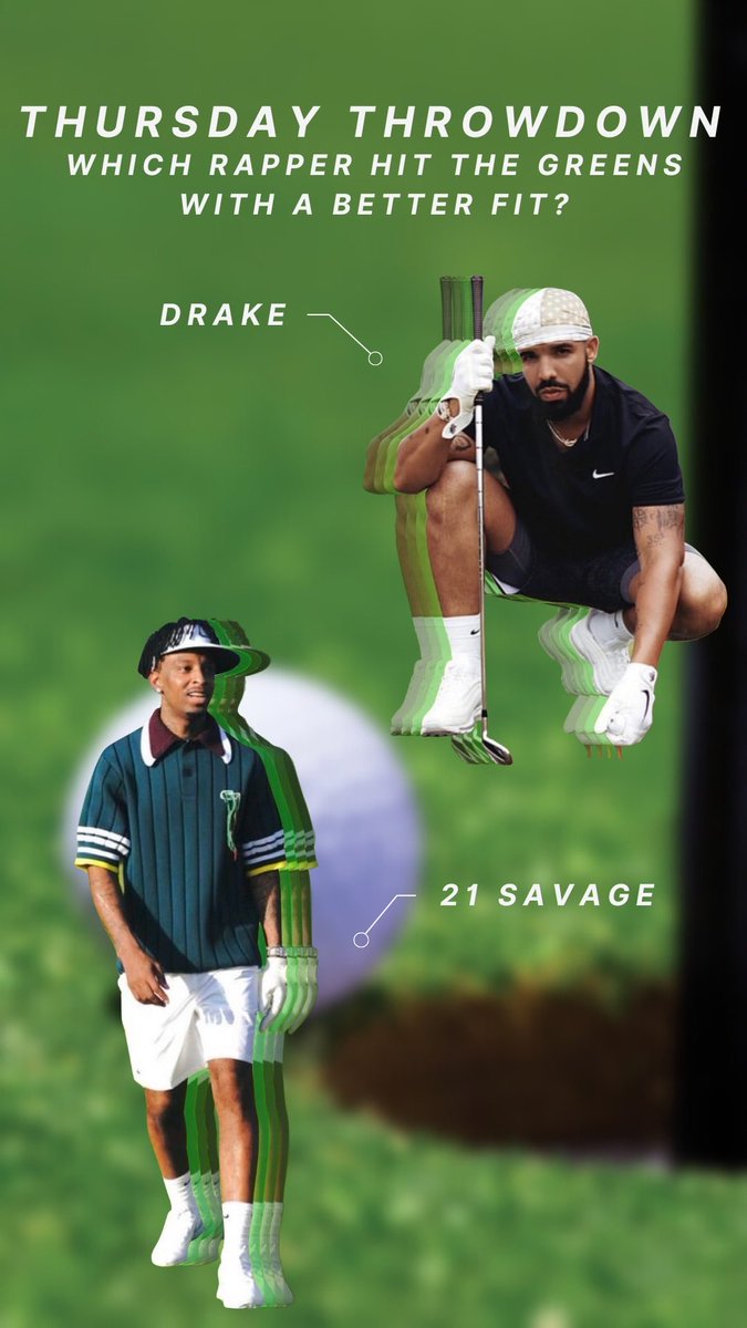 shopinhouse's tweet photo. Who did it better? โณ๏ธ๐๏ธ
#ThursdayThrowdown #OOTD #FitOff #Drake #21Savage #golf #INHOUSE #themasters https://t.co/rcpGHy6PhW