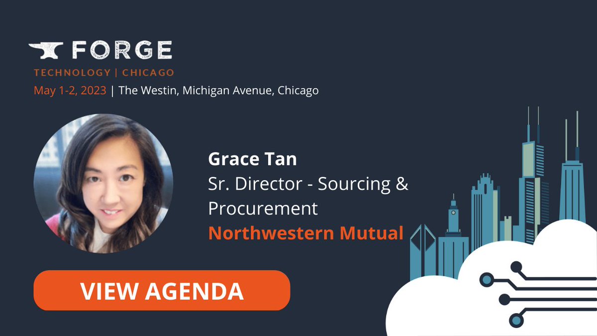 procurefoundry's tweet image. 🔊 We’re thrilled to have Grace Tan, Sr Director – Sourcing &amp;amp; Procurement, @Northwestern Mutual join the FORGE: Technology Sourcing Community Gathering speaker panel!

hubs.li/Q01KkCJ30
#ForgeTech23 #techprocurement #techsourcing