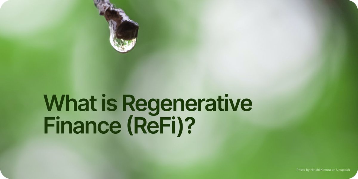 Curious about Regenerative Finance (or #ReFi)?

Here's a quick 🧵 to help you understand this alternative economic system better.