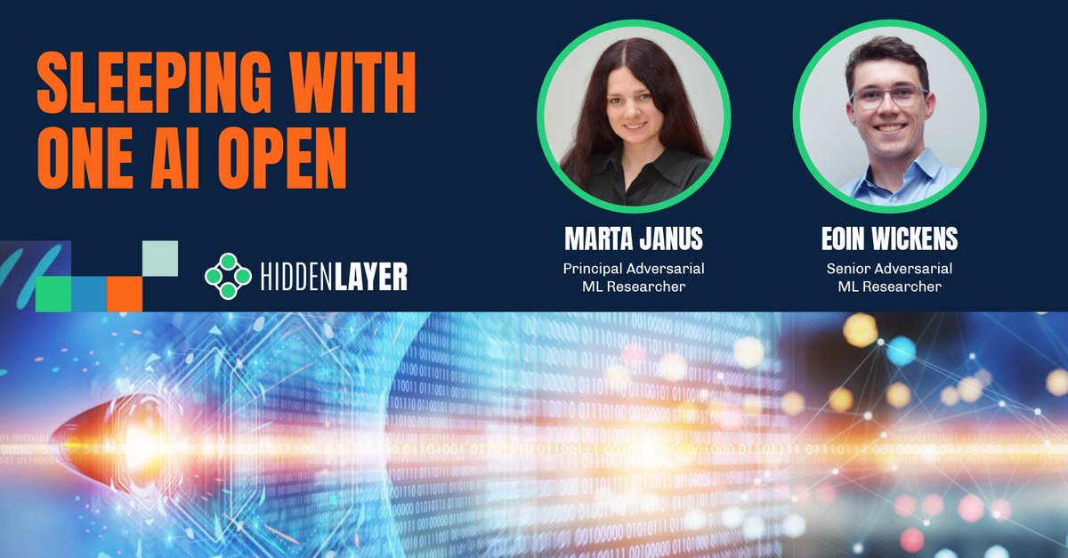 hiddenlayersec's tweet photo. Join @mvjanus &amp; @enwckns, from our SAI team, at #BSidesSF2023 where they will discuss "Sleeping With One AI Open: An Introduction to Attacks Against Artificial Intelligence &amp; Machine Learning."

https://t.co/hDI4GsdVUS

#cybersecurity #hiddenlayer #mldr #ml #advml #ai #aisecurity https://t.co/MOud505p8f