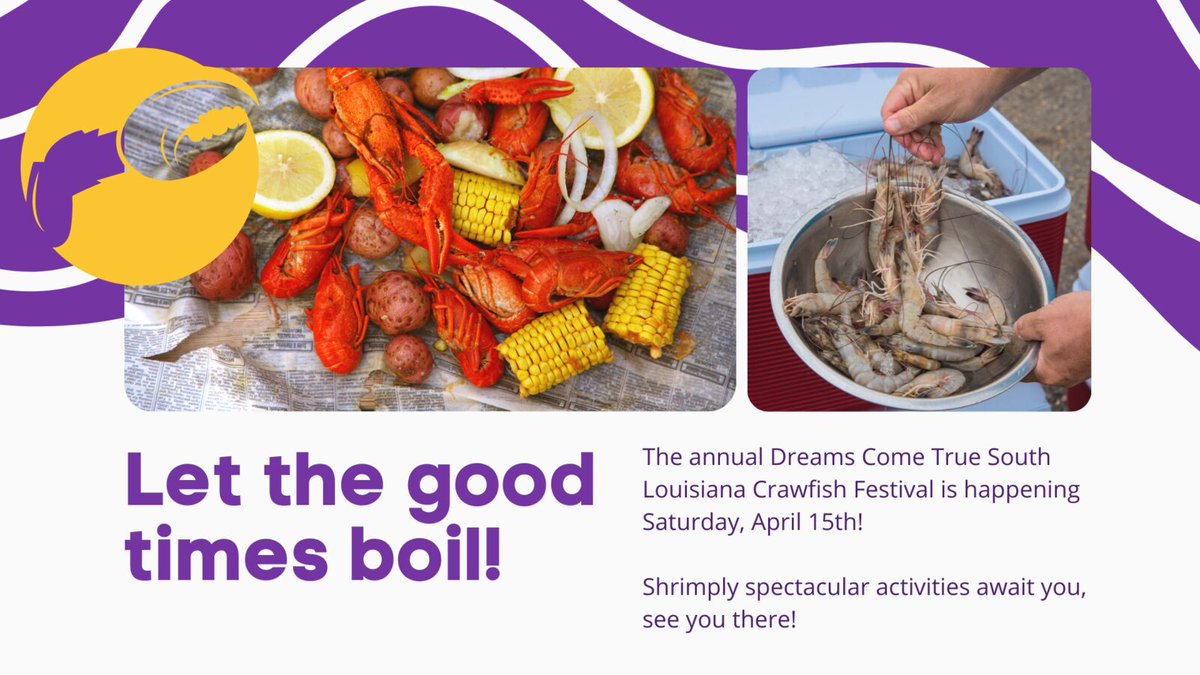 Porter_Ortho's tweet photo. Who's ready for some crawfish? The annual Dreams Come True South Louisiana Crawfish Festival is happening Saturday, April 15th!

https://t.co/YmxQCMROqZ

#porterorthodontics #porterbraces #batonrougeorthodontist https://t.co/qsfm4n9KXK