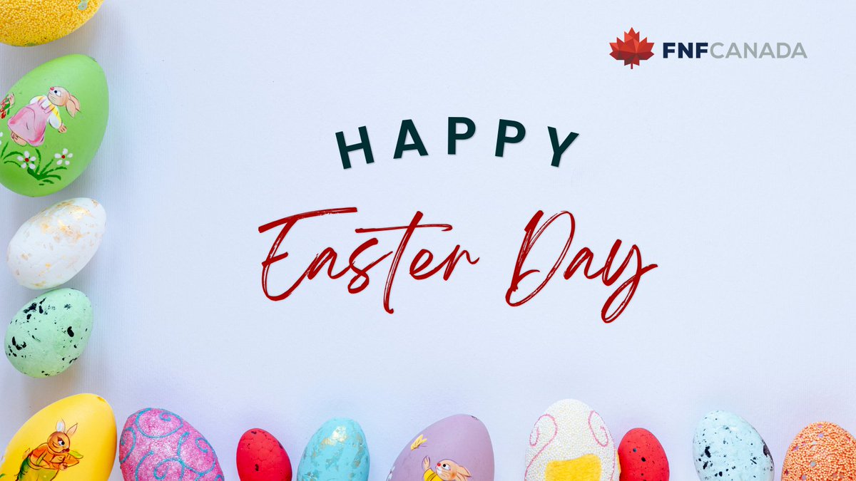 FNF_Canada's tweet photo. Happy Easter to all celebrating! Wishing you a beautiful day filled with love and joy.

Please note that on Friday, April 7, 2023, our offices will be closed in observance of Good Friday; our regular business hours will resume on Monday, April 10, 2023.

 #easter https://t.co/MzvCs4RFDF