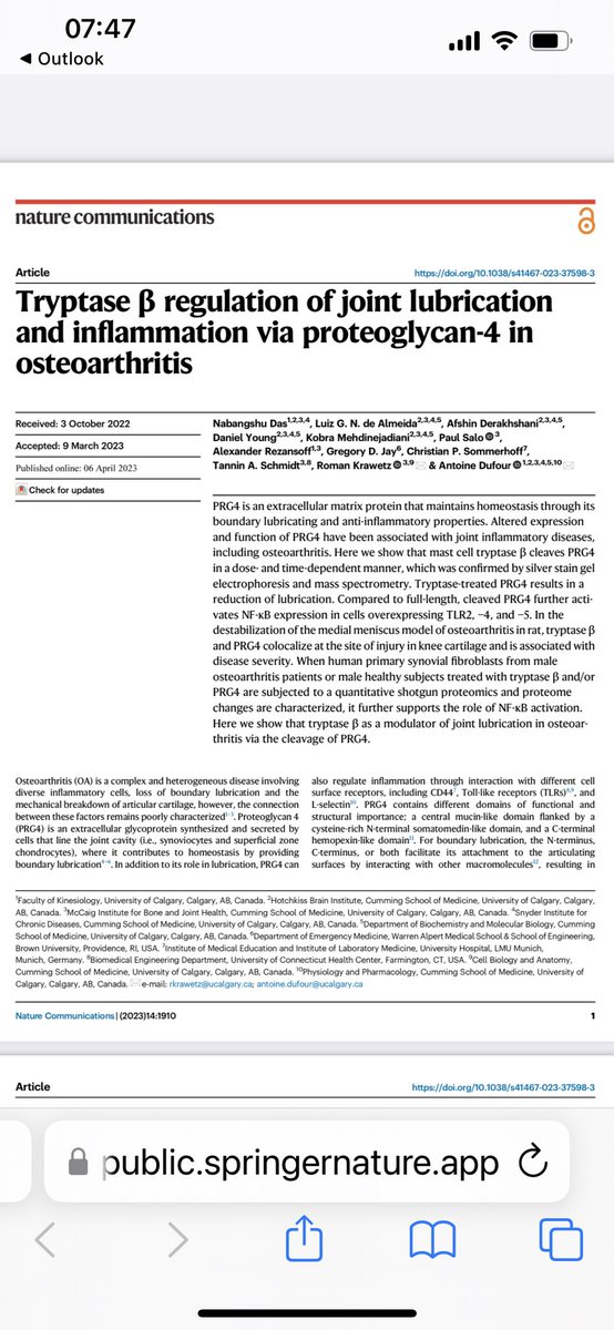 Dufourlab (@dufourlab) on Twitter photo Our new study lead by PhD student <a href="/DasNabangshu/">Nabangshu Shekhar Das</a> with the support of <a href="/Afshin9941/">Afshin Derakhshani</a> <a href="/luizbiotech/">Luiz Gustavo</a> is out <a href="/NatureComms/">Nature Communications</a>. Teamwork is key to grad students success now. Also thank you to my mentors Roman Krawetz and <a href="/tanninschmidt/">Tannin Schmidt</a> and the $ support from <a href="/ArthritisSoc/">Arthritis Society Canada</a> Our new study lead by PhD student <a href="/DasNabangshu/">Nabangshu Shekhar Das</a> with the support of <a href="/Afshin9941/">Afshin Derakhshani</a> <a href="/luizbiotech/">Luiz Gustavo</a> is out <a href="/NatureComms/">Nature Communications</a>. Teamwork is key to grad students success now. Also thank you to my mentors Roman Krawetz and <a href="/tanninschmidt/">Tannin Schmidt</a> and the $ support from <a href="/ArthritisSoc/">Arthritis Society Canada</a>