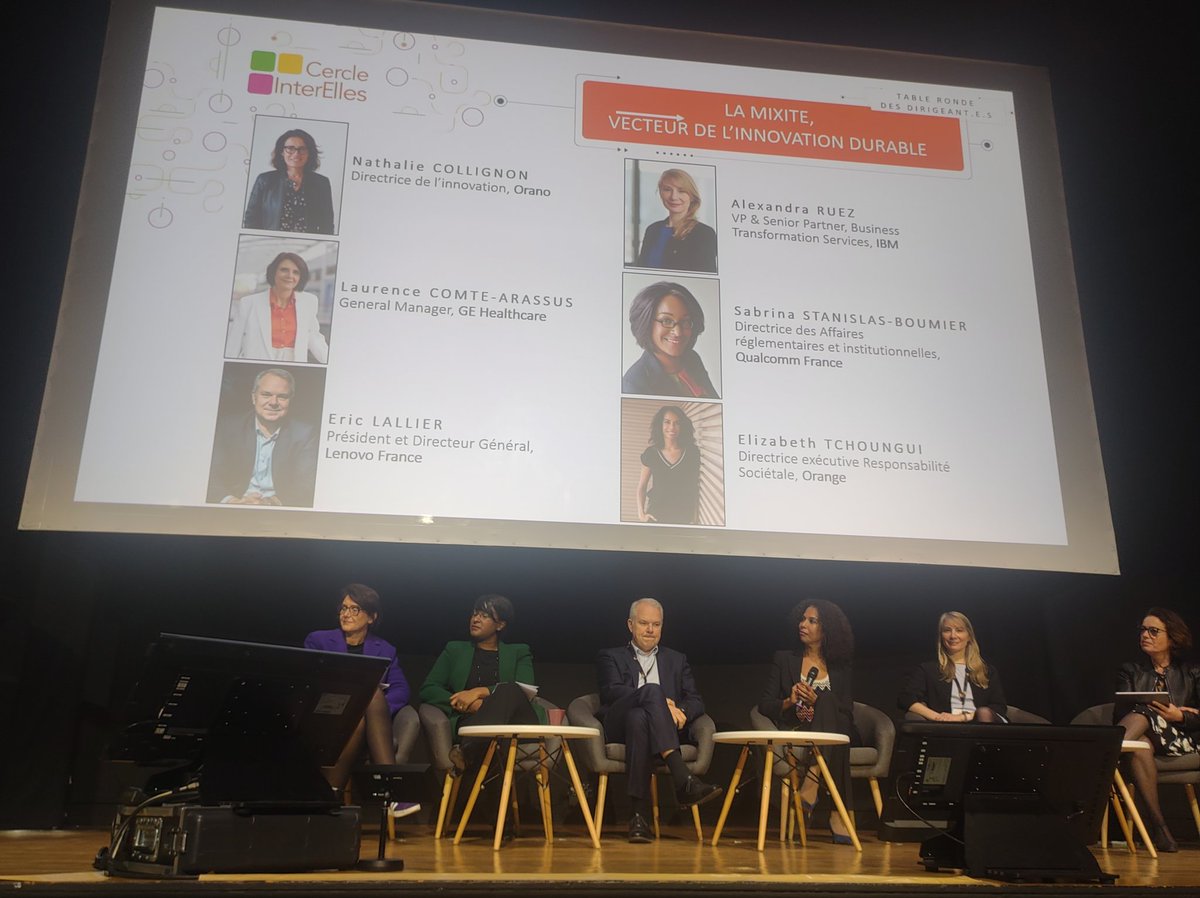 CatLadousse's tweet photo. "Ravie de voir @e_lallier toujours fidèle au combat pour la mixité partageant l expérience de la gouvernance de @Lenovo qui a inscrit la question de la diversité et de l inclusion au coeur de sa stratégie @InterElles #InterL23 @ChloeBroguet @charlottewest https://t.co/Uby0gh7k7z