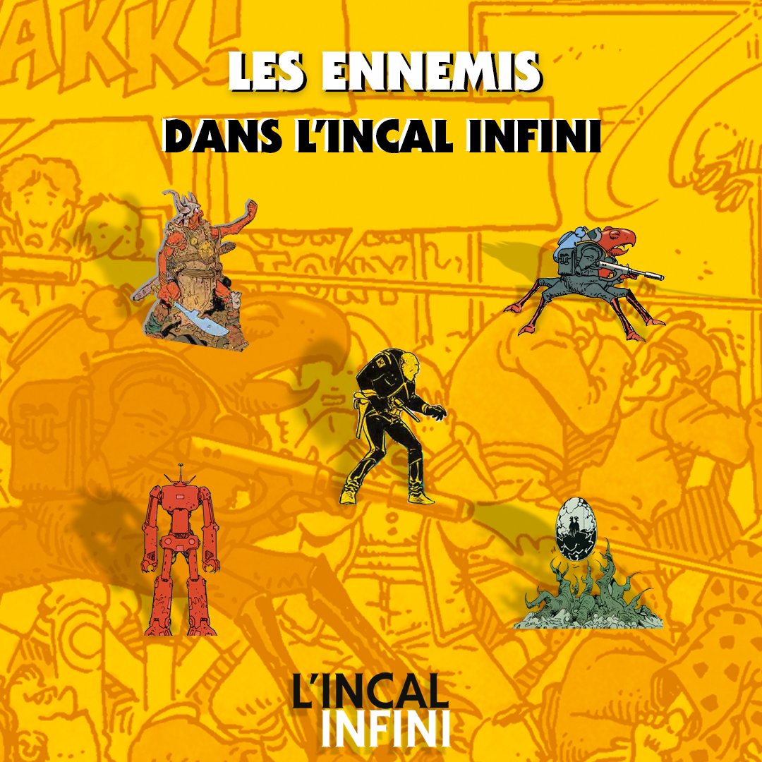 IncalInfini's tweet photo. Dans L'Incal Infini, chaque partie peut être différente de la précédente grâce aux multiples ennemis présents dans la boîte ! ✨🔺  Si vous voulez en savoir plus sur les différents antagonistes 👹 de notre jeu, on a une news juste pour vous sur 👉https://t.co/3zvGxz2S4U https://t.co/mjtFppiknZ
