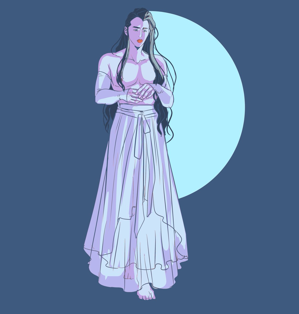 tbgkaru_woh's tweet photo. thought of the sight someone could have of still-immortal yby before their first time and had to draw it🤍 https://t.co/XVC3URYjnI