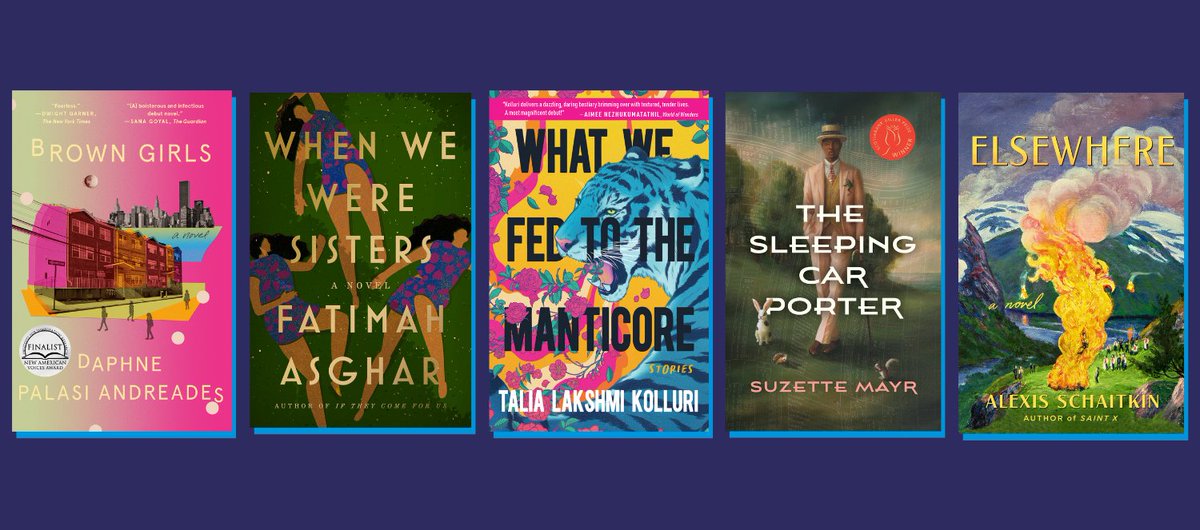 The Carol Shields Prize is thrilled to announce the shortlist for 2023!
@DaphnePalasiA for Brown Girls 
<a href="/asgharthegrouch/">fatimah asghar.</a> for When We Were Sisters 
Talia Lakshmi Kolluri for What We Fed to the Manticore
Suzette Mayr for The Sleeping Car Porter 
@AlexisSchaitkin for Elsewhere