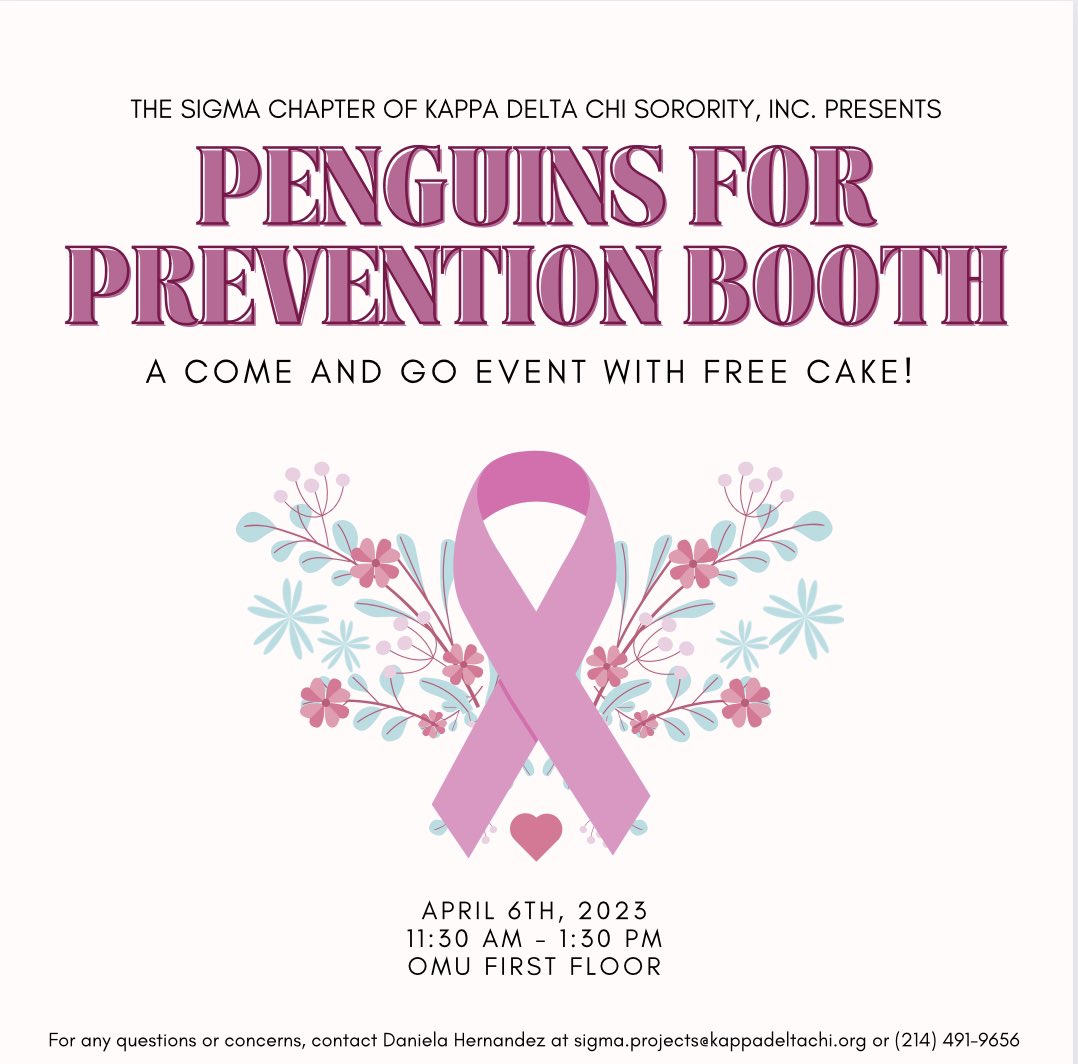 oukdchi's tweet image. Come stop by and learn more about KDChi, our philanthropy, and how we spread awareness for cancer prevention. In celebration of our founding day, we will be having some cake! 🍰🐧

#KDChi