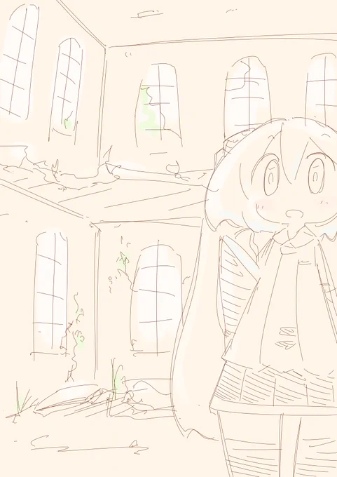 で、次に浮かんできてザッと出力したのがこんな感じ

('ω`)あたしの精神世界は文明の終わりのようなディストピア感なんだわw 