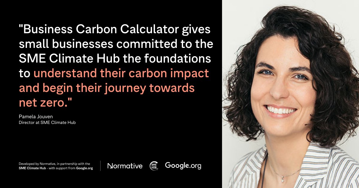 SMEClimateHub's tweet photo. The @normativeio Business Carbon Calculator is 1 year old today!

It goes hand in hand with our new reporting tool 🤝 Together, they provide our community with the resources to measure, track and report progress on their climate action 🌍

Find out more: https://t.co/X9FUF7ZSqD https://t.co/5fE8gGuwLA