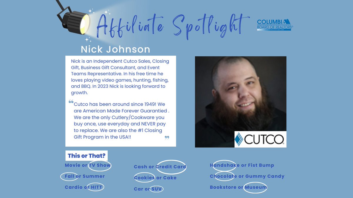 CBORMLS's tweet image. CBOR is fortunate to have great support from all our affiliates and industry partners. Today we would like to thank Nick Johnson &amp;amp; Cutco for all they do for CBOR Members and the communities of Mid-Missouri.