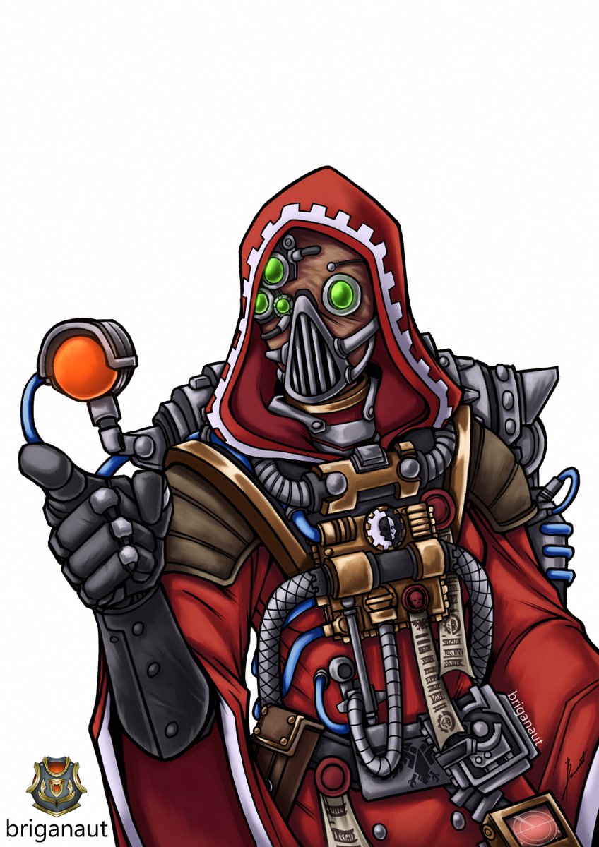 briganaut's tweet photo. @Darktide40K Here's my entry for the #DarktideArtContest illustrating Hadron possibly as a meme/template where (after the contest, &amp; if allowed) people can put speech/thought bubbles or text!
#WarhammerCommunity #warhammer #darktide #WarhammerArt #adeptusmechanicus #techpriest https://t.co/EL49G36lH4