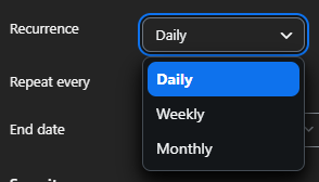 CannedMan's tweet photo. @Zoom What happened to the no fixed time recurring meeting option? It is no longer in my list of options. https://t.co/itc6yB5XL9