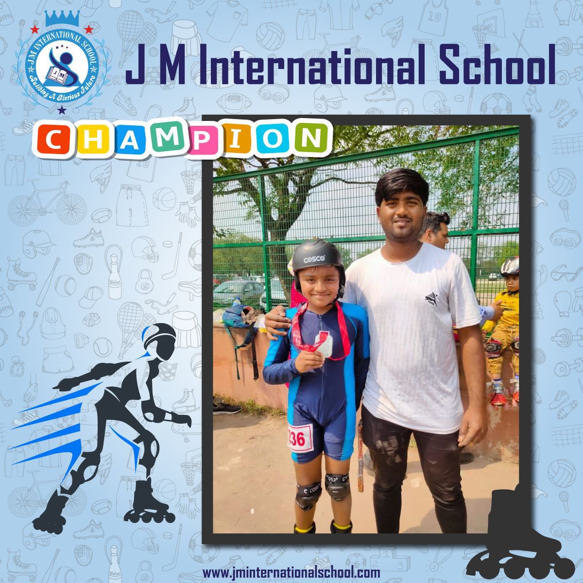 JMNoida's tweet photo. Congratulations to all our participants and winners participated in #skatingcompetition.
Zayn Mullick grade:-2nd venus , Saanvi sharma grade:-3 kaveri, pihu grade:Pallav-Daisy , Thokchom gagarin grade:-4th Aravali , Aadvik Srivastava grade:-3 kaveri , Lakshya badhoutia grade:-6th https://t.co/cQ1nxXDzRW