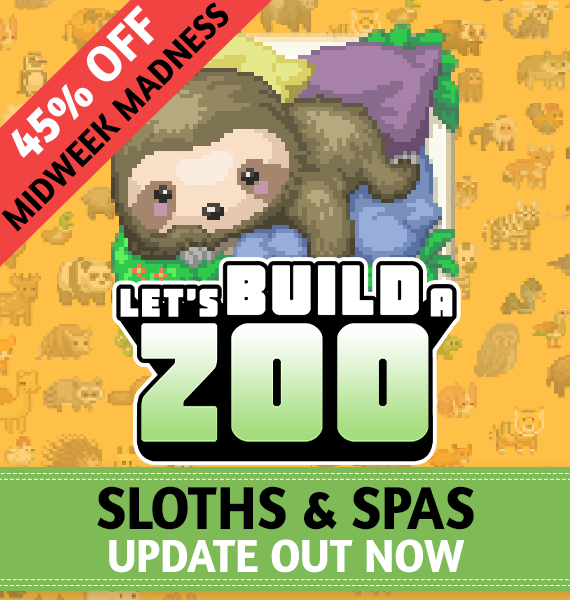 nomorerobotshq's tweet photo. 💸 In celebration of our latest Aquarium Odyssey DLC announcement and FREE Sloths &amp; Spas Update, you can grab Let's Build A Zoo right now for 45% OFF!

Click here: https://t.co/BraFuHgTVl

Join the official Discord: https://t.co/LncArX85AA

#LetsBuildAZoo | #IndieGames | #Tycoon https://t.co/TscrGAv9nS