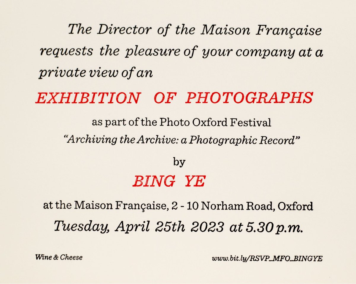 MFOxford's tweet image. Please join us for a private view of the exhibition &apos;Archiving the Archive: a Photographic Record&apos; by visual Artist Bing Ye as part of @Photo_Oxford  2023.

Tuesday 25 April, 5.30pm
eventbrite.co.uk/e/opening-of-t…

#PhotoOxfordFestival #TheHiddenPowerOfTheArchive