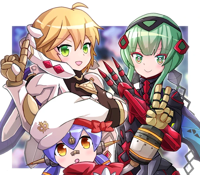 #これでフォロワーさんが増えましたゼノブレイドのメカ娘三銃士を連れてきたよ 