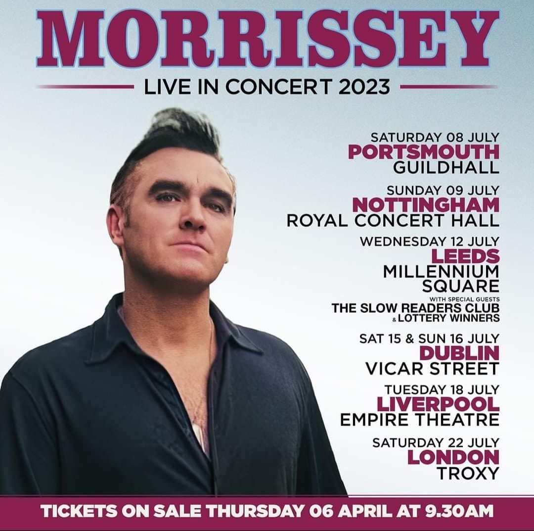Leeds & London in the bag! Can't wait. #BecauseWeMust #TrueToYou #Morrissey
