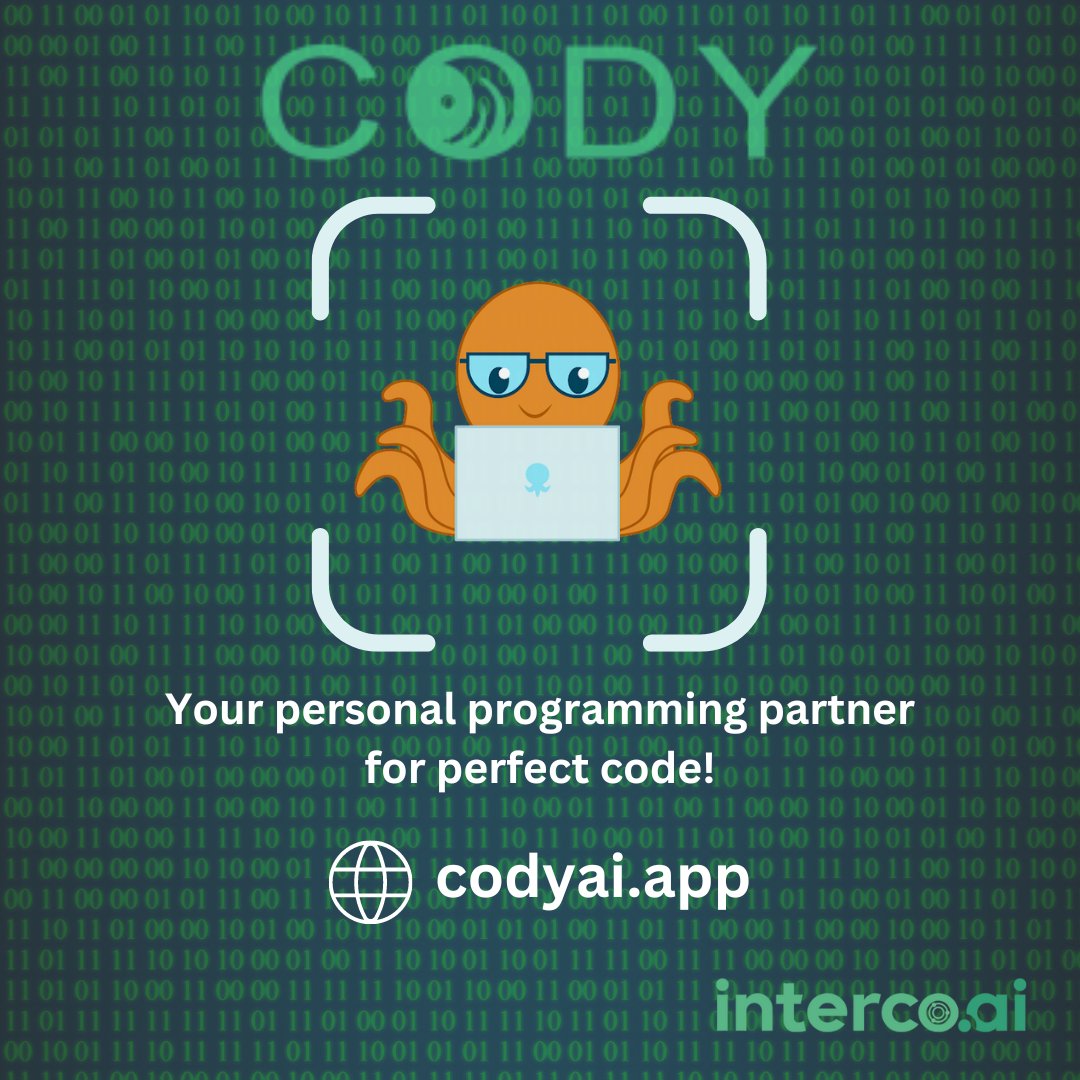 Cody_ai_assist's tweet image. With Cody by your side, you&apos;ll never be stuck in a coding rut again! Ready to take your coding game to the next level? 
Head over to our website and sign up for a free demo with Cody today. 🐙
#smartcode #CodeWhisperer #CodingGenius #codingbootcamp