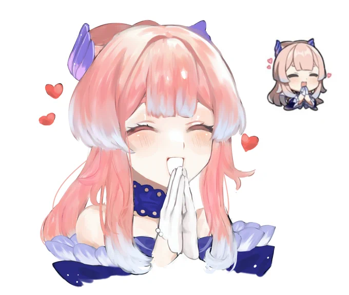 1個目!ここみんかわよ #リプきた原神のスタンプを自分の絵柄で描く 