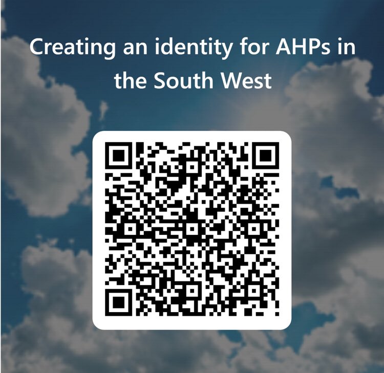 Calling all AHPs in the #SouthWest We want to know what being an AHP in the South West means to you? We want to create an identity for AHPs in the South West to unite us. Let us know your thoughts to add to the conversation forms.office.com/e/Wfbg2sNzjZ