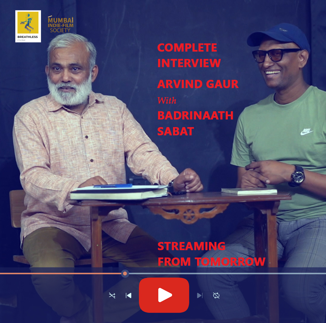 Breathl63229826's tweet photo. A detailed interview of Acting guru Arvind Gaur sir will stream from tomorrow on #Breathlessfilmblog (YouTube Channel)
Stay tuned.
@ArvindGaur
@AsmitaTheatre_ @MumbaiIndiefilm
#ArvindGaur #breathlessfilmblog #MumbaiIndiefilmsociety
Link:
https://t.co/DtpBYZR4DS
Thank you https://t.co/YwiKgqGKCD