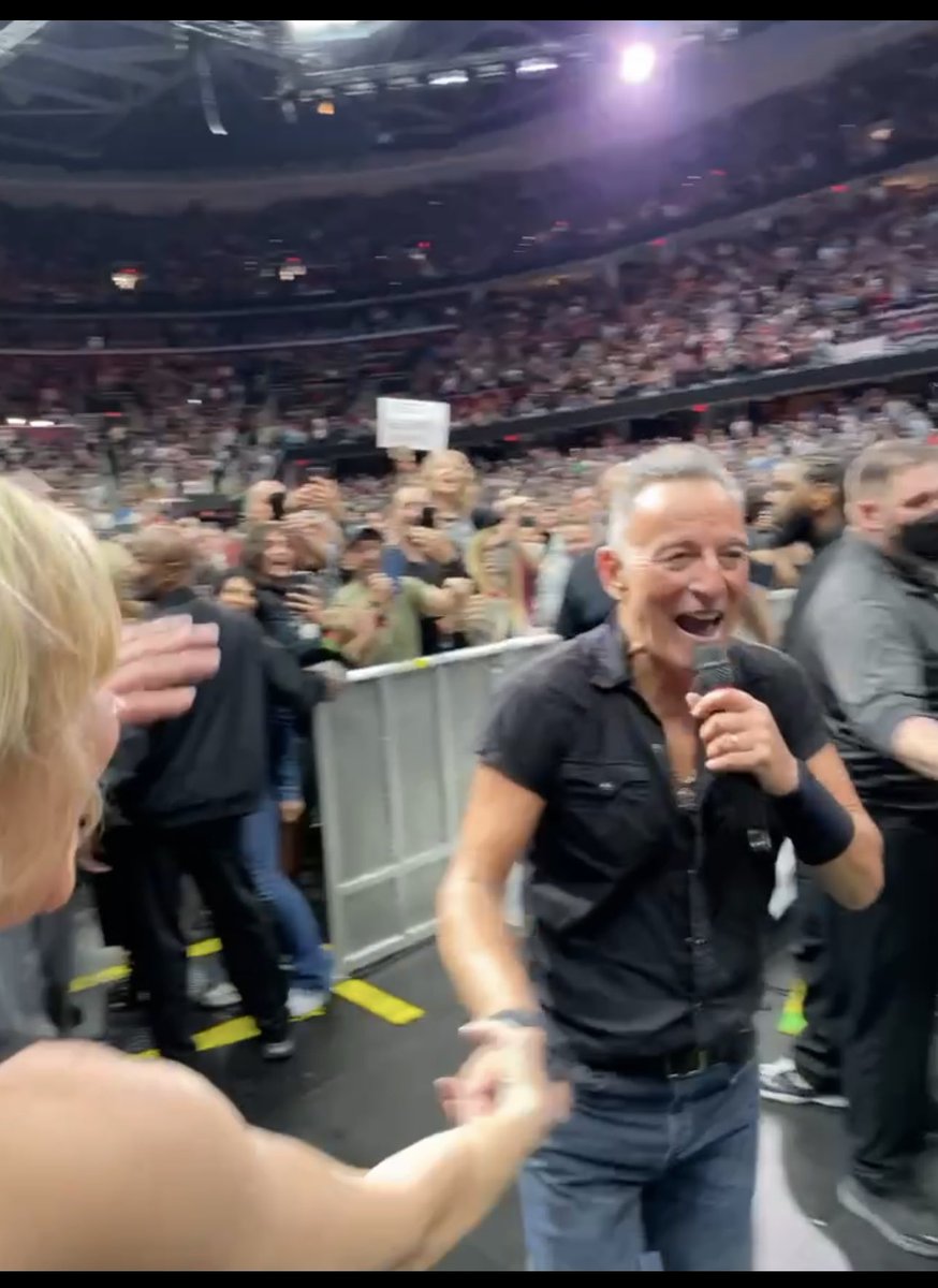 Real eye contact and a hand slap from The Boss. My life is full! Cleveland, OH 4/5/2023

<a href="/SpringNuts_/">Spring-Nuts</a> <a href="/blogitallnight/">Bruce Springsteen: Blog It All Night</a> <a href="/springsteen/">Bruce Springsteen</a> <a href="/BruceTourNews/">Bruce Springsteen's Tour News</a> <a href="/springsteen_net/">springsteen.net</a> #Cleveland
