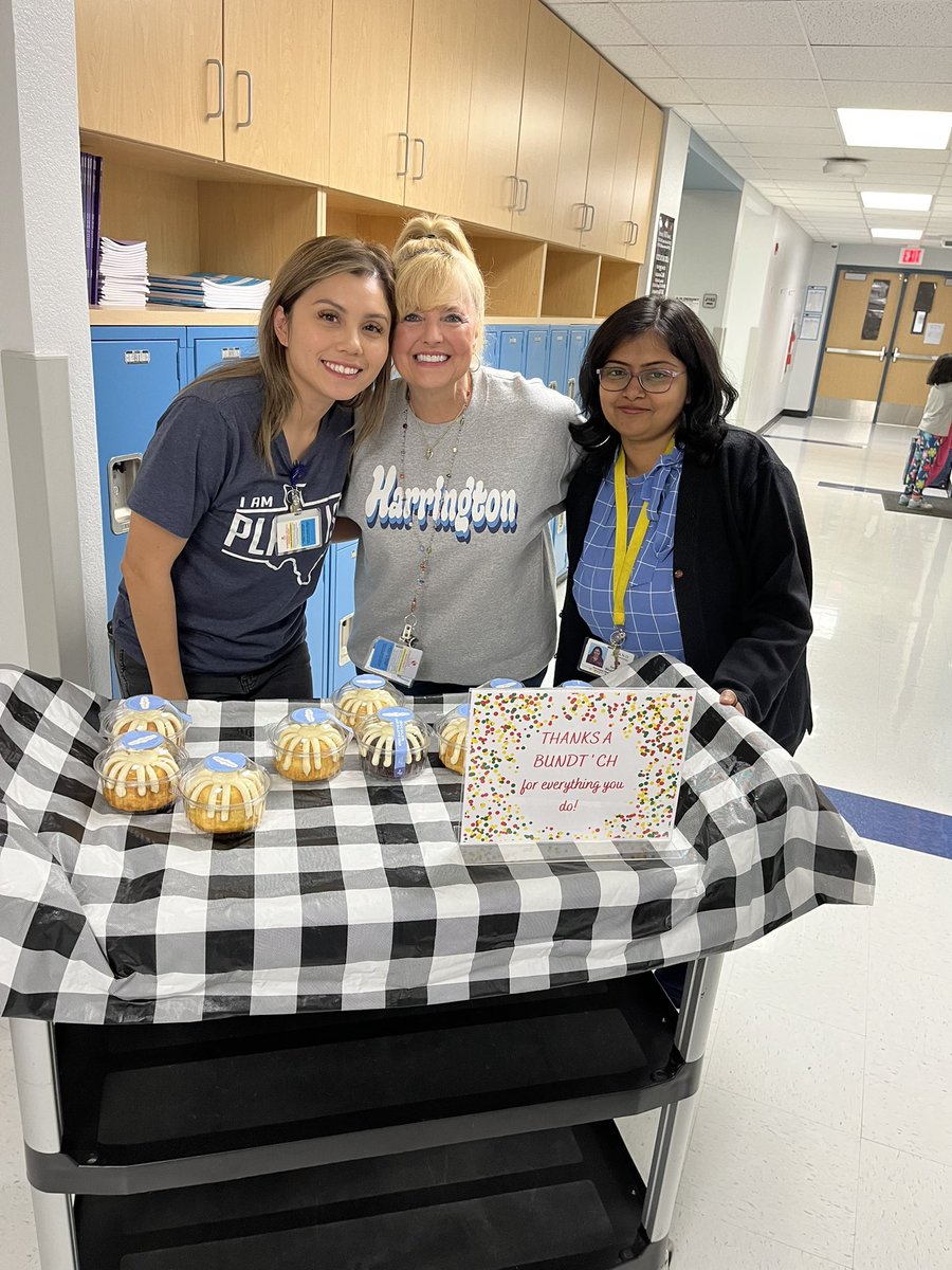 We have the best families here at Harrington. Thank you to Brittany Deen for the Nothing Bundt Cakes for our teachers. We appreciate your kindness!
