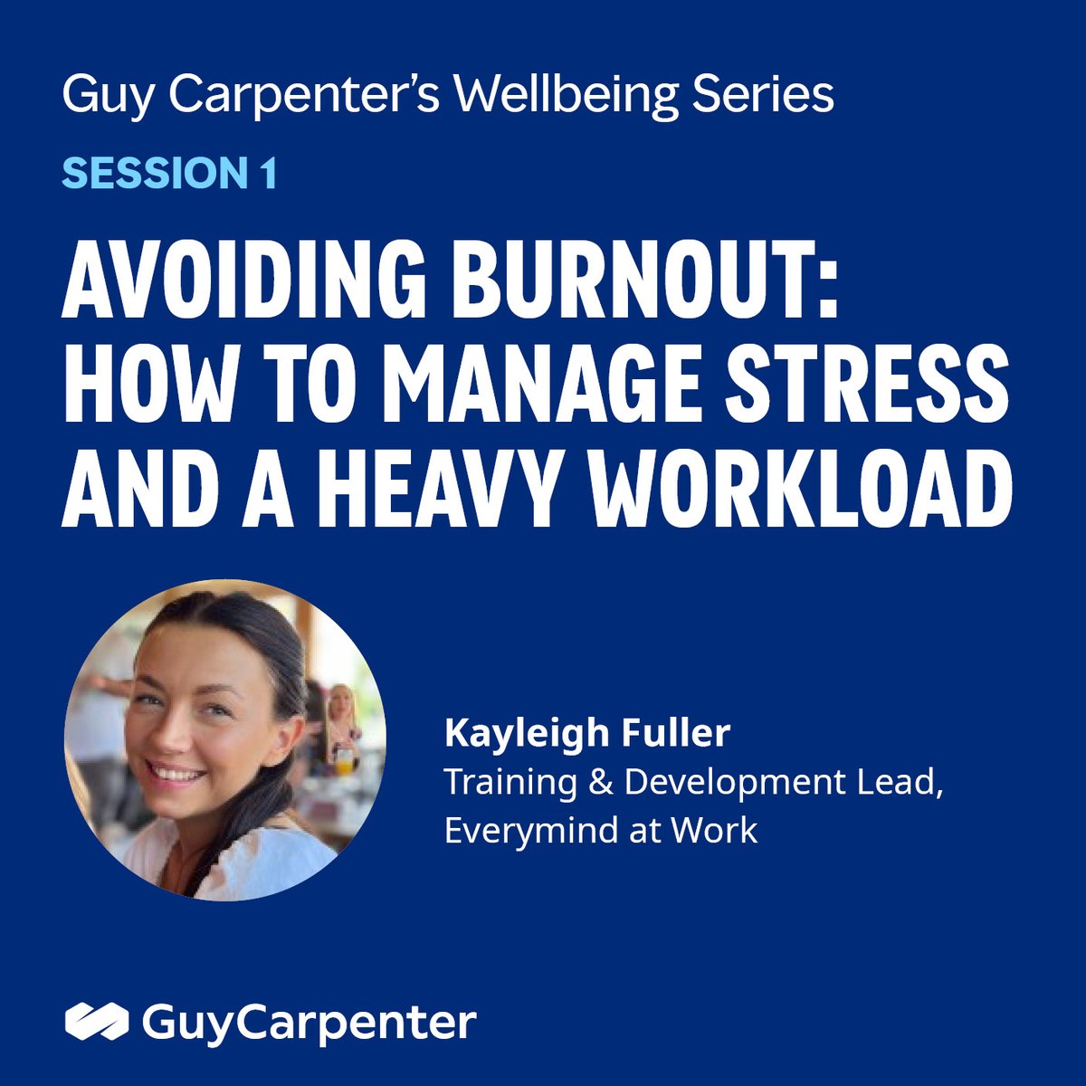 Guy Carpenter (@guycarpenter) on Twitter photo Recently, Guy Carpenter kicked off a series of webinars on mental health and wellbeing. “Avoiding Burnout: How to Manage Stress and a Heavy Workload,” hosted by Kayleigh Fuller <a href="/everymindatwork/">Everymind At Work</a>, was a session about utilizing the tools we have to cope with stress. #MentalHealth Recently, Guy Carpenter kicked off a series of webinars on mental health and wellbeing. “Avoiding Burnout: How to Manage Stress and a Heavy Workload,” hosted by Kayleigh Fuller <a href="/everymindatwork/">Everymind At Work</a>, was a session about utilizing the tools we have to cope with stress. #MentalHealth