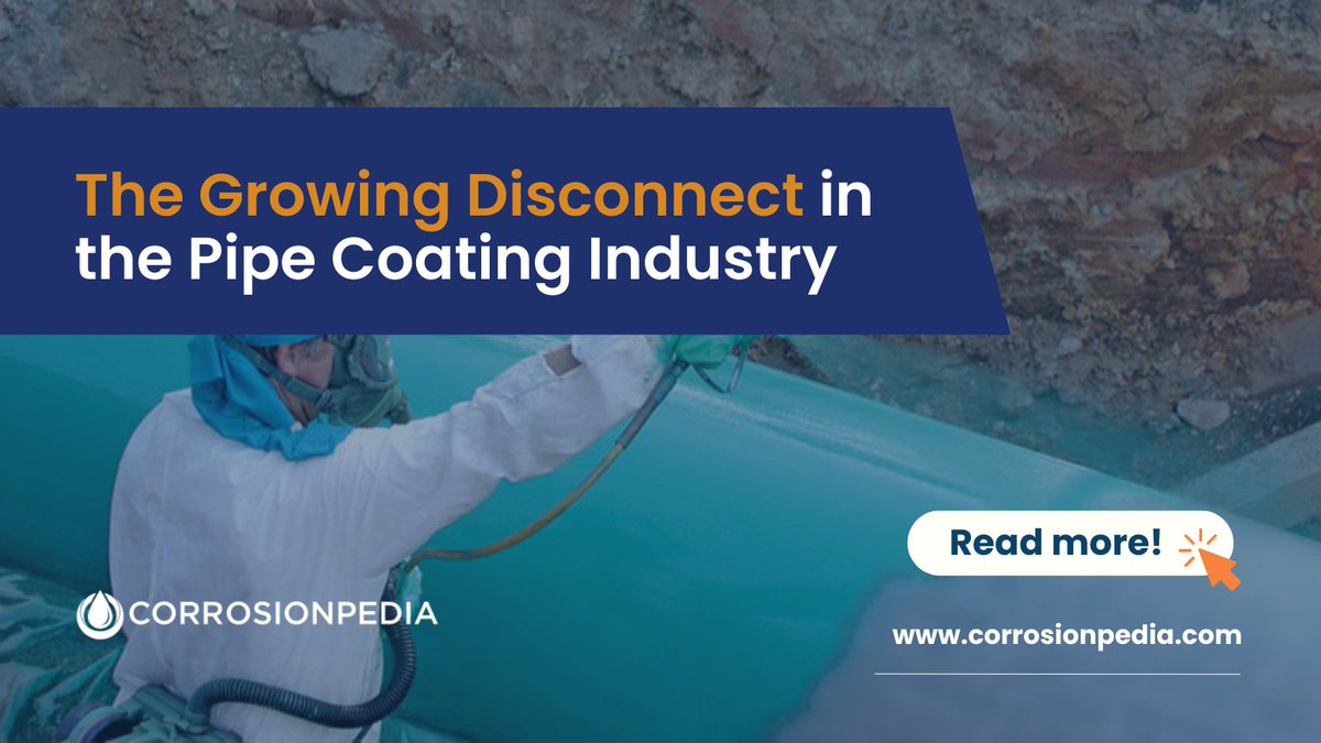 corrosionpedia's tweet photo. The pipe coating industry needs collaboration to deliver quality coatings for sustained growth.
Tap to learn more: https://t.co/ATGu8bEqno
#PipeCoating #CorrosionProtection #IndustryGrowth #QualityCoatings https://t.co/etbsDrR2nb