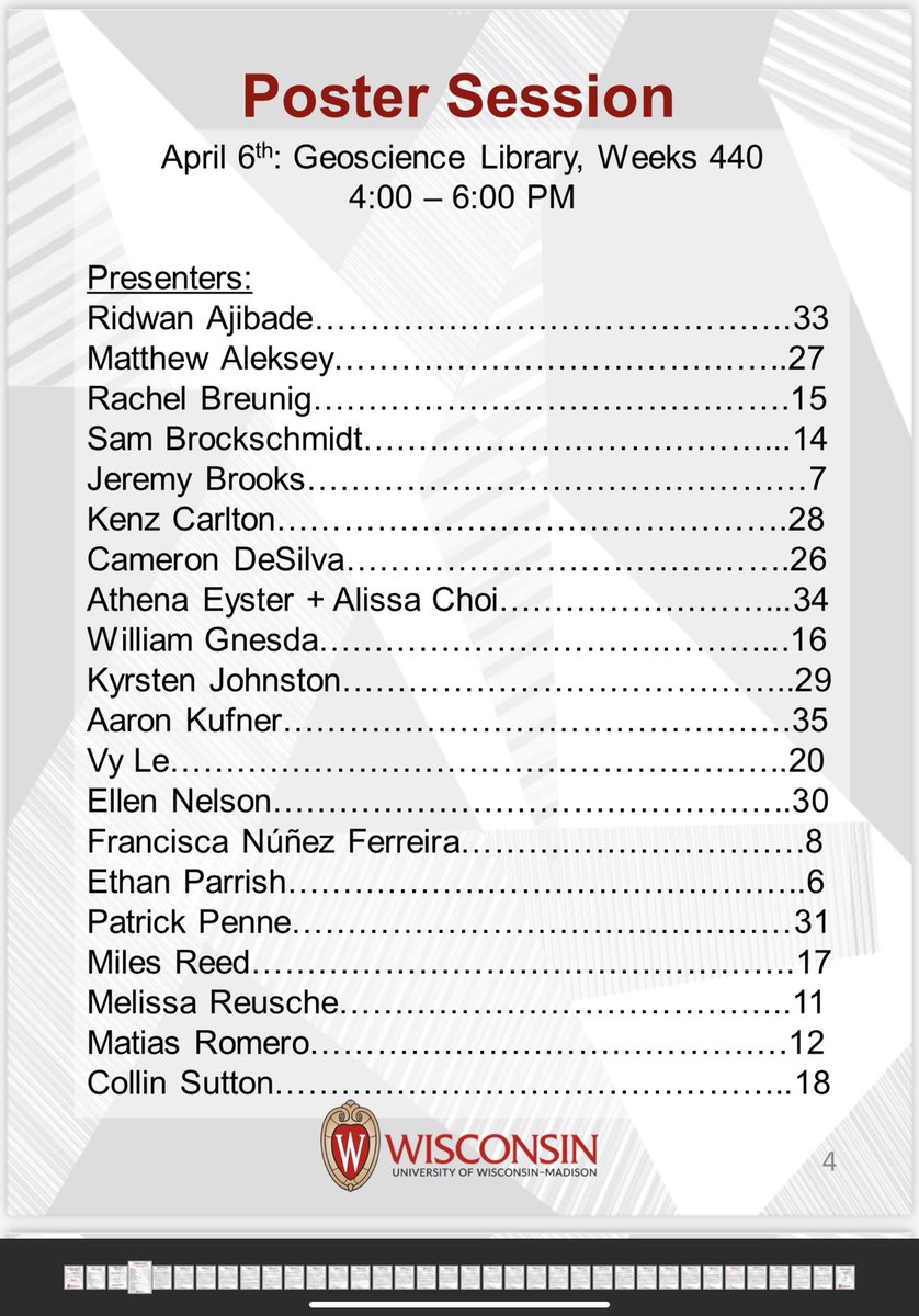 Come join us for the 2023 Weeks Research Symposium already well underway! #UWMadison #WeAreLS #GeoBadgers