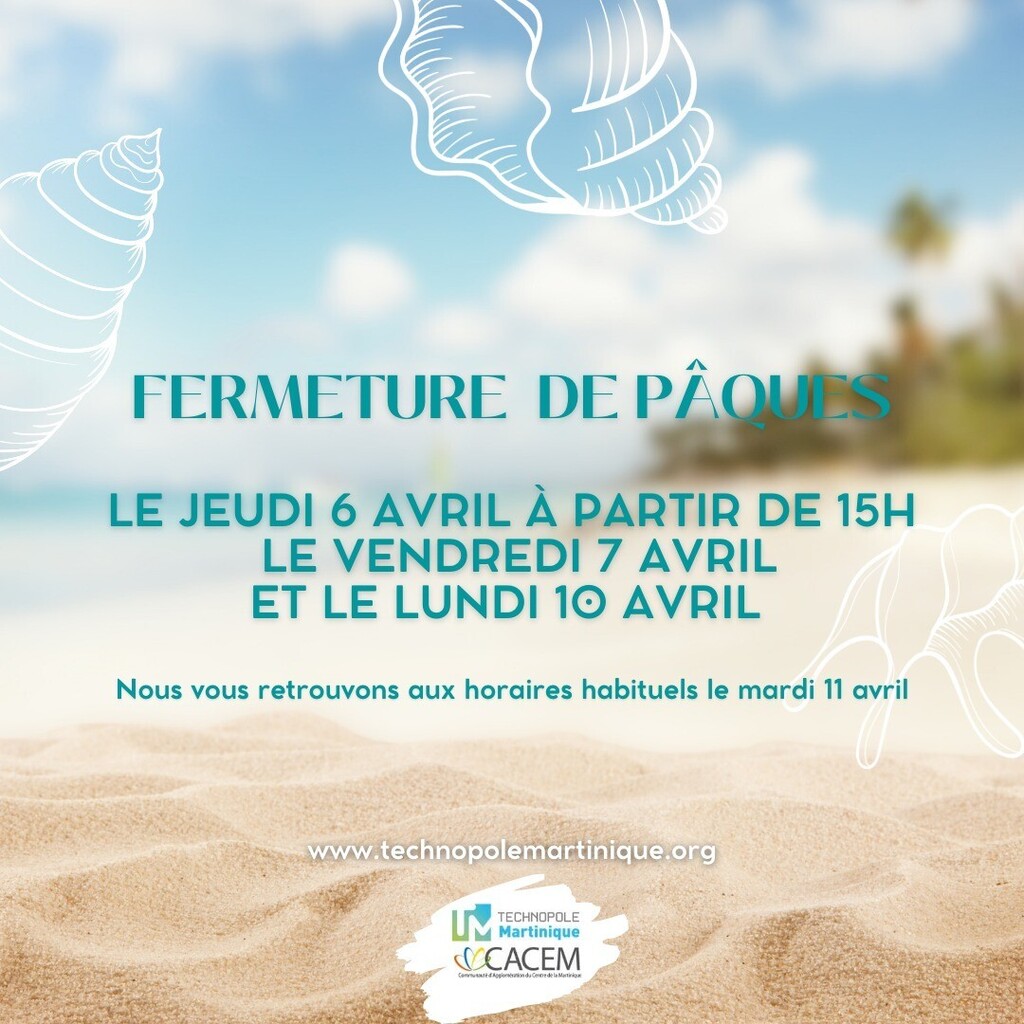Technopole_MTQ's tweet photo. #martinique #innovation
#entrepreneuriat #entrepreneurs #projets #pépinière
#incubateur #coworking #industries #réseau
#capinnovation #partenaires #fermeture #paques https://t.co/X4GZZQTtBb https://t.co/zHeqwnpD6S