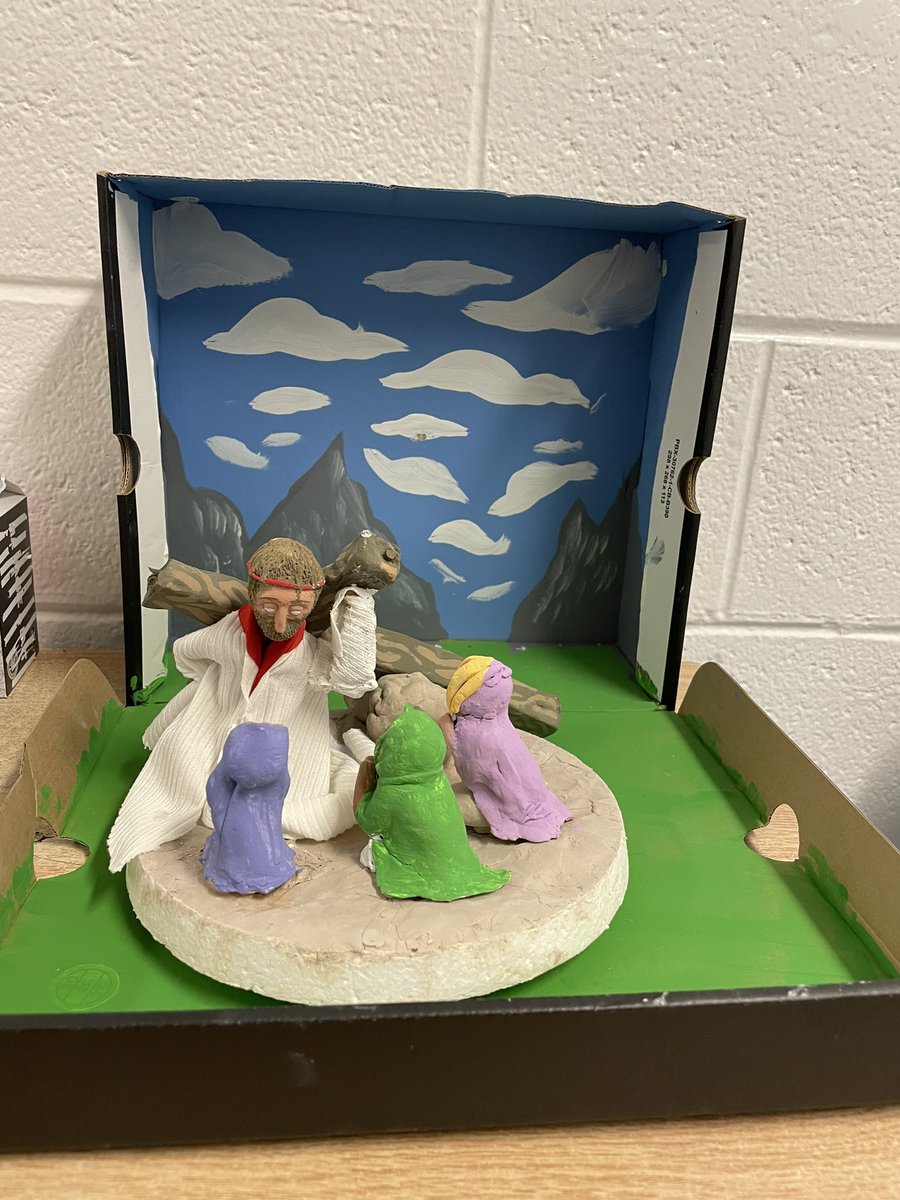 Just some of the amazing art work the grade 7/8s did for the Stations of the Cross