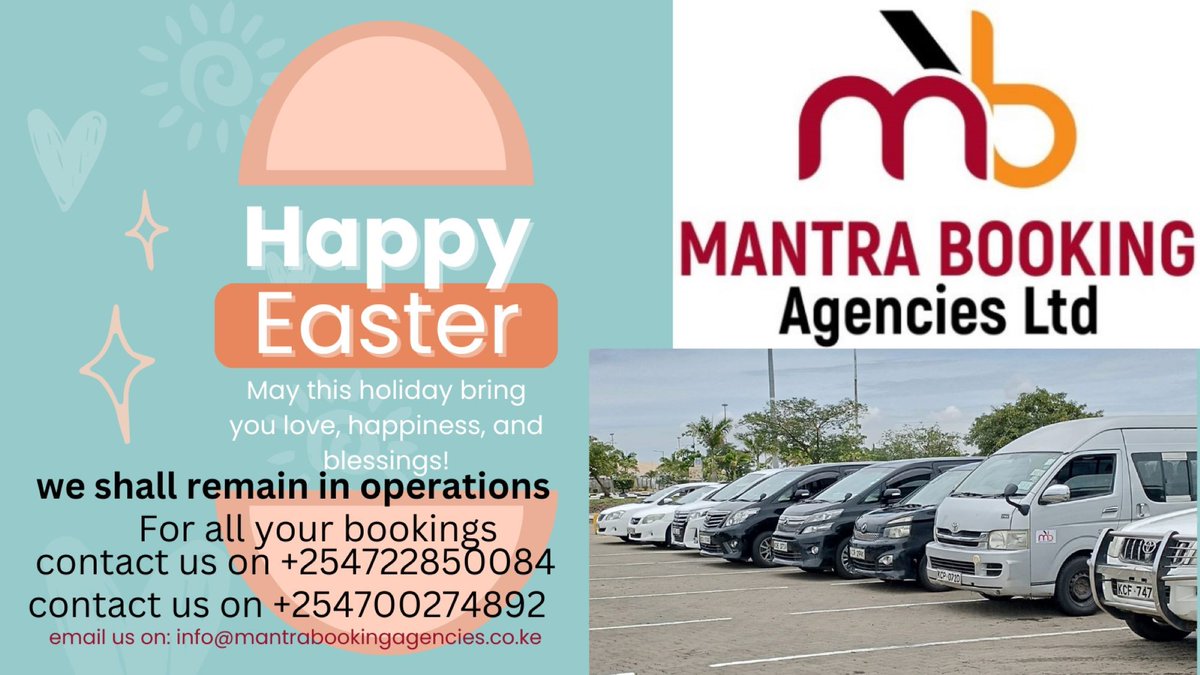 MantraBooking's tweet photo. Happy Easter we shall remain in operation. all Easter https://t.co/oJokH8h7Km to us for bookings/enquiries https://t.co/ktuA6IXNMK