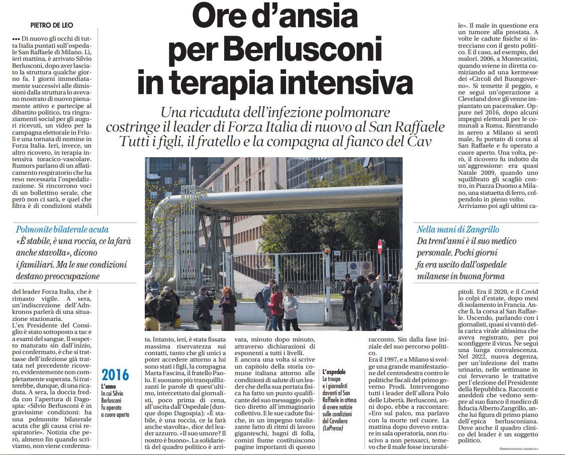 Oggi sappiamo che sta combattendo a  86 anni contro la leucemia...  da destra a sinistra il sostegno è unanime a un Uomo che comunque la si pensi è un gigante nell'imprenditoria e in politica..un grande Uomo generoso e lungimirante che ha sempre difeso la libertà e la