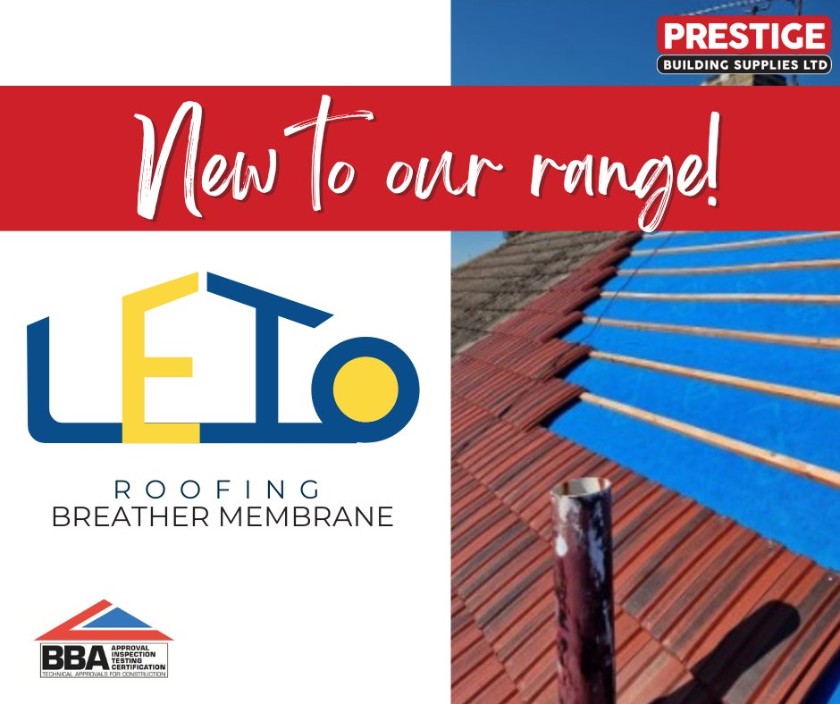 NEW PRODUCT ALERT‼️ These high-quality, water-resistant membranes are perfect for ensuring a safe and sturdy roof. Shop online: pbslonline.co.uk/products/leto-… Call to order: 01706 249 565 #roofing #roofer #buildingsupplies #buildersmerchant