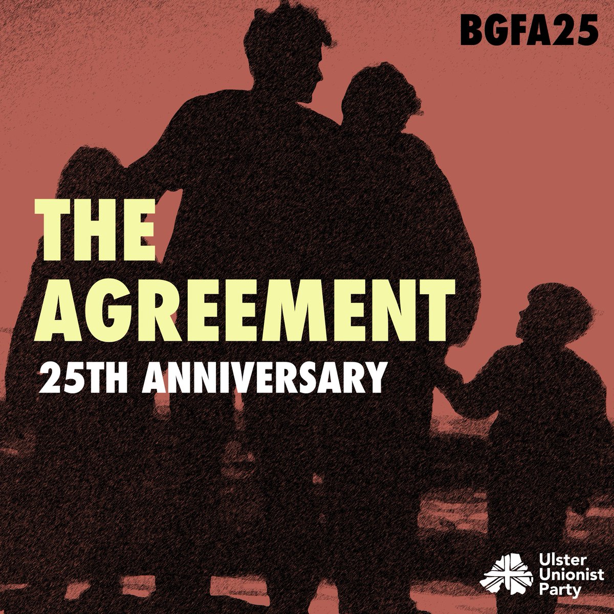 uuponline's tweet photo. Today marks 25 years since the signing of the Belfast Good Friday Agreement.

We reflect on the legacy of the agreement and in particular the actions of our former Leader the late Lord Trimble and his negotiating team to deliver peace in Northern Ireland. 

#BGFA25 https://t.co/HcNtOllq80